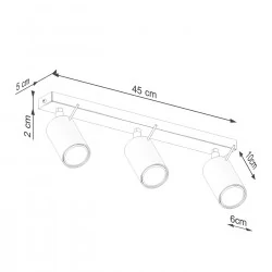 Oswietlenie-sufitowe - lampa sufitowa w formie listwy regulowane reflektorki zielony oliwkowy ring sl.1502 sollux 