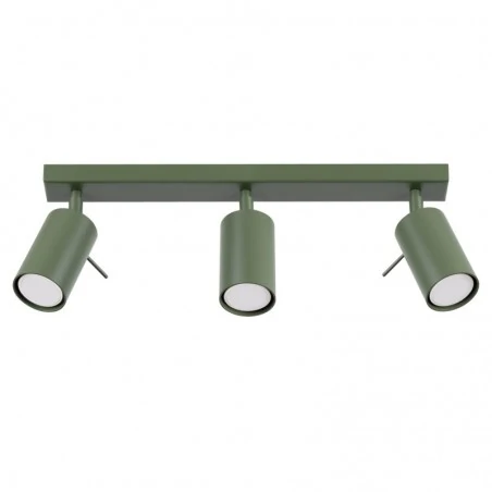 Oswietlenie-sufitowe - lampa sufitowa w formie listwy regulowane reflektorki zielony oliwkowy ring sl.1502 sollux 