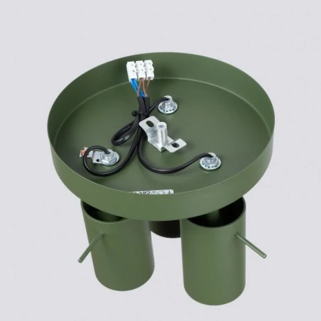 Oswietlenie-sufitowe - spot sufitowy oświetleniowy potrójny regulowane reflektorki zielony oliwkowy ring sl.1503 sollux 