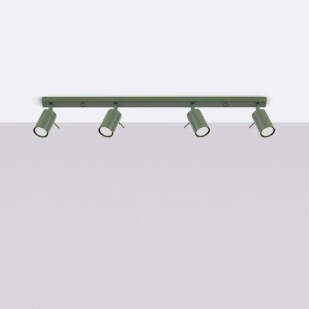 Oswietlenie-sufitowe - oprawa sufitowa listwa poczwórna ring 4l zielony oliwkowy sollux sl.1504 