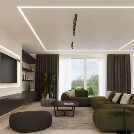 Oswietlenie-sufitowe - plafon listwa oświetleniowa 6 spotów ring 6l zielony oliwkowy sollux sl.1505 