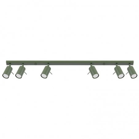 Oswietlenie-sufitowe - plafon listwa oświetleniowa 6 spotów ring 6l zielony oliwkowy sollux sl.1505 