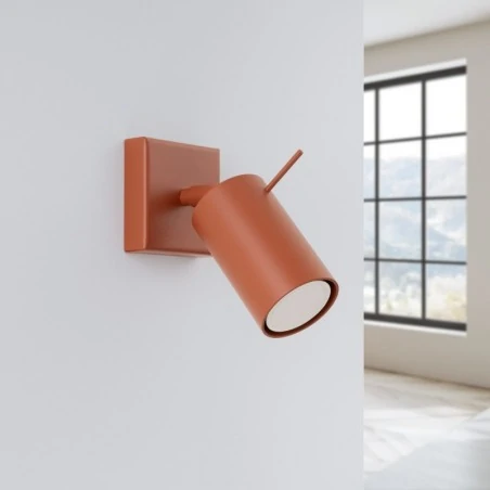 Kinkiety-do-salonu - kinkiet na żarówkę gu10 reflektor ścienny czerwona ochra ring sl.1506 sollux 