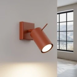 Kinkiety-do-salonu - kinkiet na żarówkę gu10 reflektor ścienny czerwona ochra ring sl.1506 sollux 