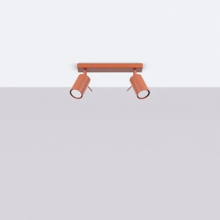 Oswietlenie-sufitowe - lampa sufitowa podwójny reflektor ring 2 ochra czerwona sollux sl.1507 