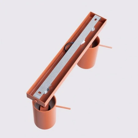 Oswietlenie-sufitowe - lampa sufitowa podwójny reflektor ring 2 ochra czerwona sollux sl.1507 