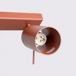 Oswietlenie-sufitowe - lampa sufitowa podwójny reflektor ring 2 ochra czerwona sollux sl.1507 