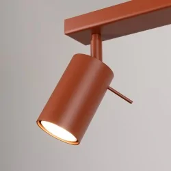 Oswietlenie-sufitowe - lampa sufitowa podwójny reflektor ring 2 ochra czerwona sollux sl.1507 