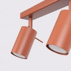 Oswietlenie-sufitowe - lampa sufitowa podwójny reflektor ring 2 ochra czerwona sollux sl.1507 