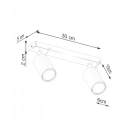 Oswietlenie-sufitowe - lampa sufitowa podwójny reflektor ring 2 ochra czerwona sollux sl.1507 