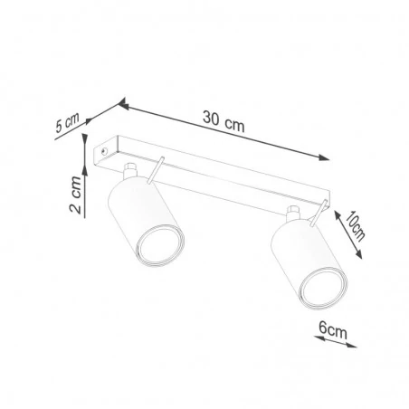 Oswietlenie-sufitowe - lampa sufitowa podwójny reflektor ring 2 ochra czerwona sollux sl.1507 