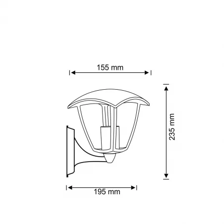 Kinkiety-ogrodowe - kinkiet ogrodowy skierowany w górę czarny e27 12w led igma 311863 polux 