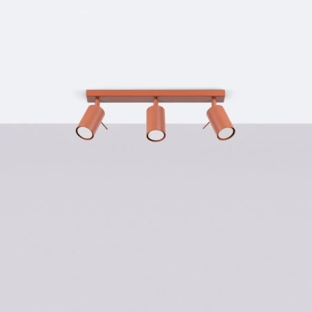 Oswietlenie-sufitowe - lampa sufitowa potrójna listwa czerwona ochra ring sl.1508 sollux 