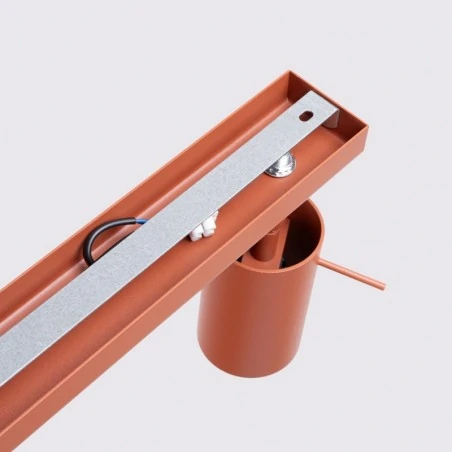 Oswietlenie-sufitowe - lampa sufitowa potrójna listwa czerwona ochra ring sl.1508 sollux 