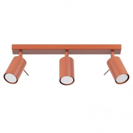 Oswietlenie-sufitowe - lampa sufitowa potrójna listwa czerwona ochra ring sl.1508 sollux 