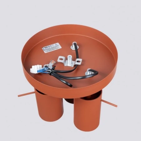 Oswietlenie-sufitowe - lampa sufitowa typu plafon na 3 żarówki czerwona ochra ring sl.1509 sollux 