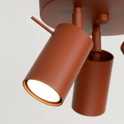 Oswietlenie-sufitowe - lampa sufitowa typu plafon na 3 żarówki czerwona ochra ring sl.1509 sollux 