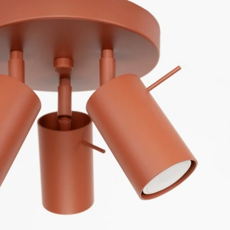 Oswietlenie-sufitowe - lampa sufitowa typu plafon na 3 żarówki czerwona ochra ring sl.1509 sollux 