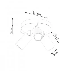 Oswietlenie-sufitowe - lampa sufitowa typu plafon na 3 żarówki czerwona ochra ring sl.1509 sollux 
