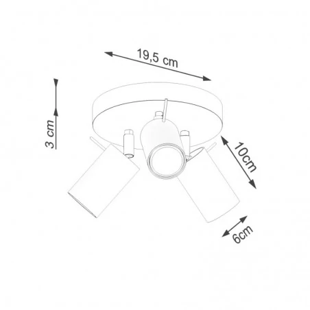 Oswietlenie-sufitowe - lampa sufitowa typu plafon na 3 żarówki czerwona ochra ring sl.1509 sollux 