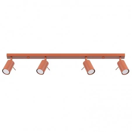 Oswietlenie-sufitowe - listwa oświetleniowa sufitowa spot na 4 żarówki gu10 czerwona ochra ring sl.1510 sollux 