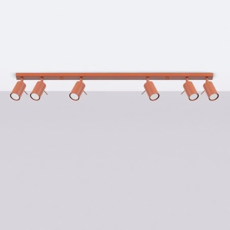 Oswietlenie-sufitowe - plafon listwa oświetleniowa ring 6l ochra czerwona sollux sl.1511 