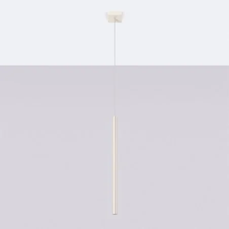 Lampy-sufitowe - lampa wisząca rura tuba pastelo 1 beżowa sollux sl.1512 