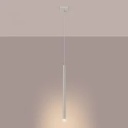Lampy-sufitowe - lampa wisząca rura tuba pastelo 1 beżowa sollux sl.1512 