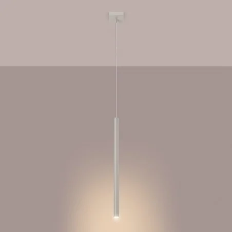 Lampy-sufitowe - lampa wisząca rura tuba pastelo 1 beżowa sollux sl.1512 