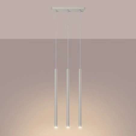 Lampy-sufitowe - lampa wisząca sufitowa tuby długie  pastelo 3 beżowa sollux sl.1514 