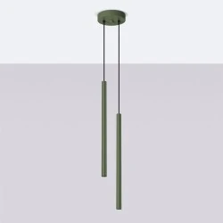 Lampy-sufitowe - lampa wisząca pastelo 2 zielona oliwka sollux sl.1519 