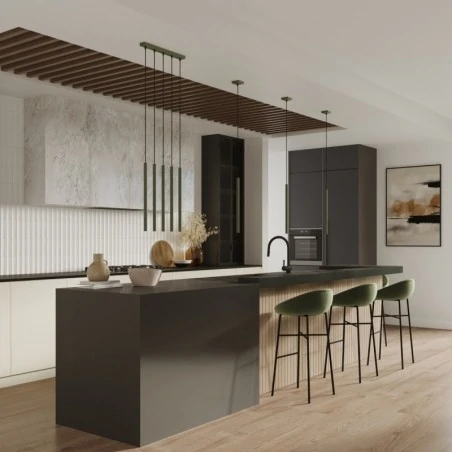 Lampy-sufitowe - lampa wisząca długie tuby pastelo 3p zielona oliwka sollux sl.1521 