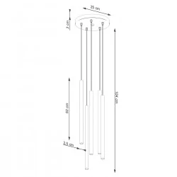Lampy-sufitowe - lampa sufitowa zielona 5 wiszących tub gu10 zwis nad wyspę kuchenną pastelo sl.1522 sollux 