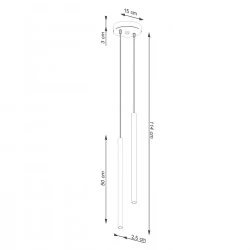 Lampy-sufitowe - lampa wisząca 2 cienkie tuby pastelo 2 ochra czerwona sollux sl.1525 