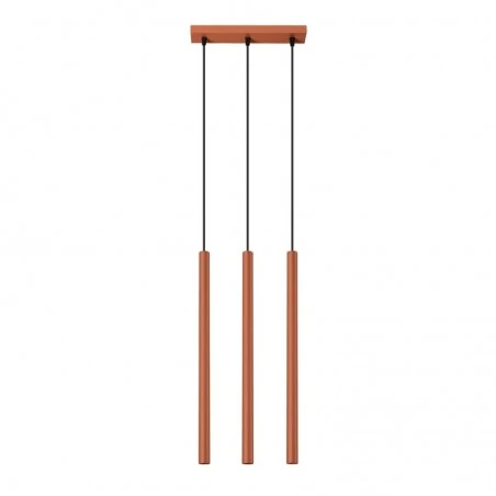 Lampy-sufitowe - żyrandol do salonu zwis potrójny czerwona ochra pastelo sl.1526 sollux 