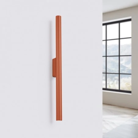 Kinkiety-do-salonu - kinkiet ścienny wewnętrzny góra-dół czerwona ochra pastelo 2 sl.1529 sollux 