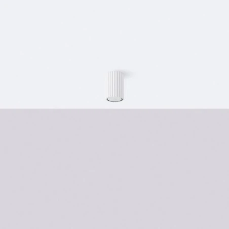 Oprawy-led-zewnetrzne - plafon tuba sufitowa biała karbowana karbon 10 sollux sl.1530 