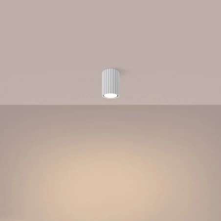 Oprawy-led-zewnetrzne - plafon tuba sufitowa biała karbowana karbon 10 sollux sl.1530 