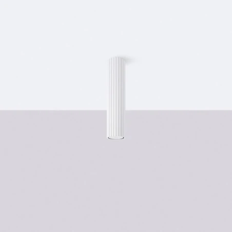 Oprawy-sufitowe - lampa tuba sufitowa natynkowa o karbowanej powierzchni 30cm biała karbon sl.1532 sollux 