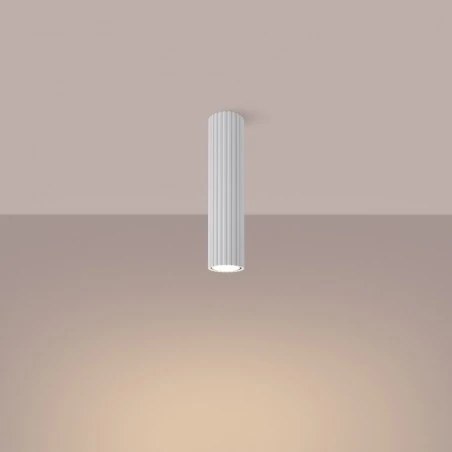 Oprawy-sufitowe - lampa tuba sufitowa natynkowa o karbowanej powierzchni 30cm biała karbon sl.1532 sollux 