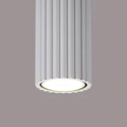 Oprawy-sufitowe - lampa tuba sufitowa natynkowa o karbowanej powierzchni 30cm biała karbon sl.1532 sollux 