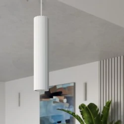 Oprawy-sufitowe - lampa tuba sufitowa natynkowa o karbowanej powierzchni 30cm biała karbon sl.1532 sollux 