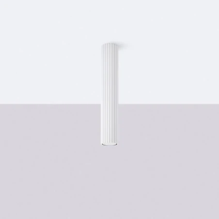 Oprawy-sufitowe - oprawa sufitowa natynkowa tuba biała karbowana 40cm karbon sl.1533 sollux 