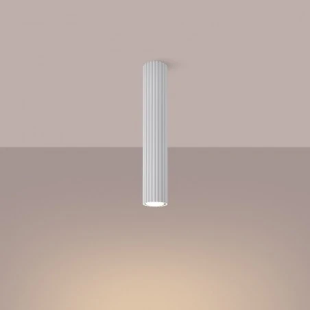 Oprawy-sufitowe - oprawa sufitowa natynkowa tuba biała karbowana 40cm karbon sl.1533 sollux 