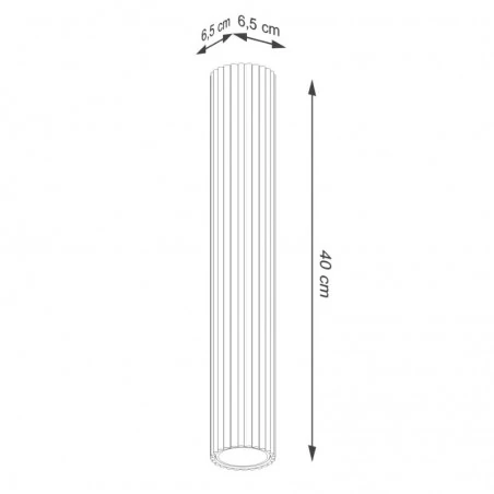 Oprawy-sufitowe - oprawa sufitowa natynkowa tuba biała karbowana 40cm karbon sl.1533 sollux 
