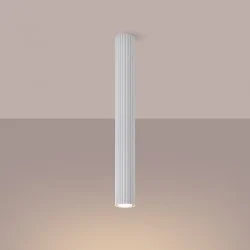 Oprawy-sufitowe - lampa sufitowa natynkowa tuba długa karbowana biała karnon 60 sl.1534 sollux 