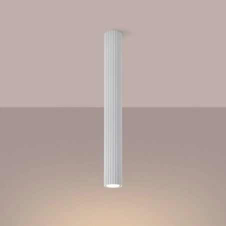 Oprawy-sufitowe - lampa sufitowa natynkowa tuba długa karbowana biała karnon 60 sl.1534 sollux 