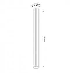 Oprawy-sufitowe - lampa sufitowa natynkowa tuba długa karbowana biała karnon 60 sl.1534 sollux 