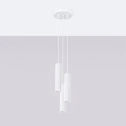 Lampy-sufitowe - lampa wisząca nowoczesna 3 białe tuby karbon 3p sollux sl.1538 