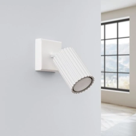 Kinkiety-do-salonu - kinkiet ruchomy biały lampa na ścianę regulowana tuba karbon sollux sl.1540 